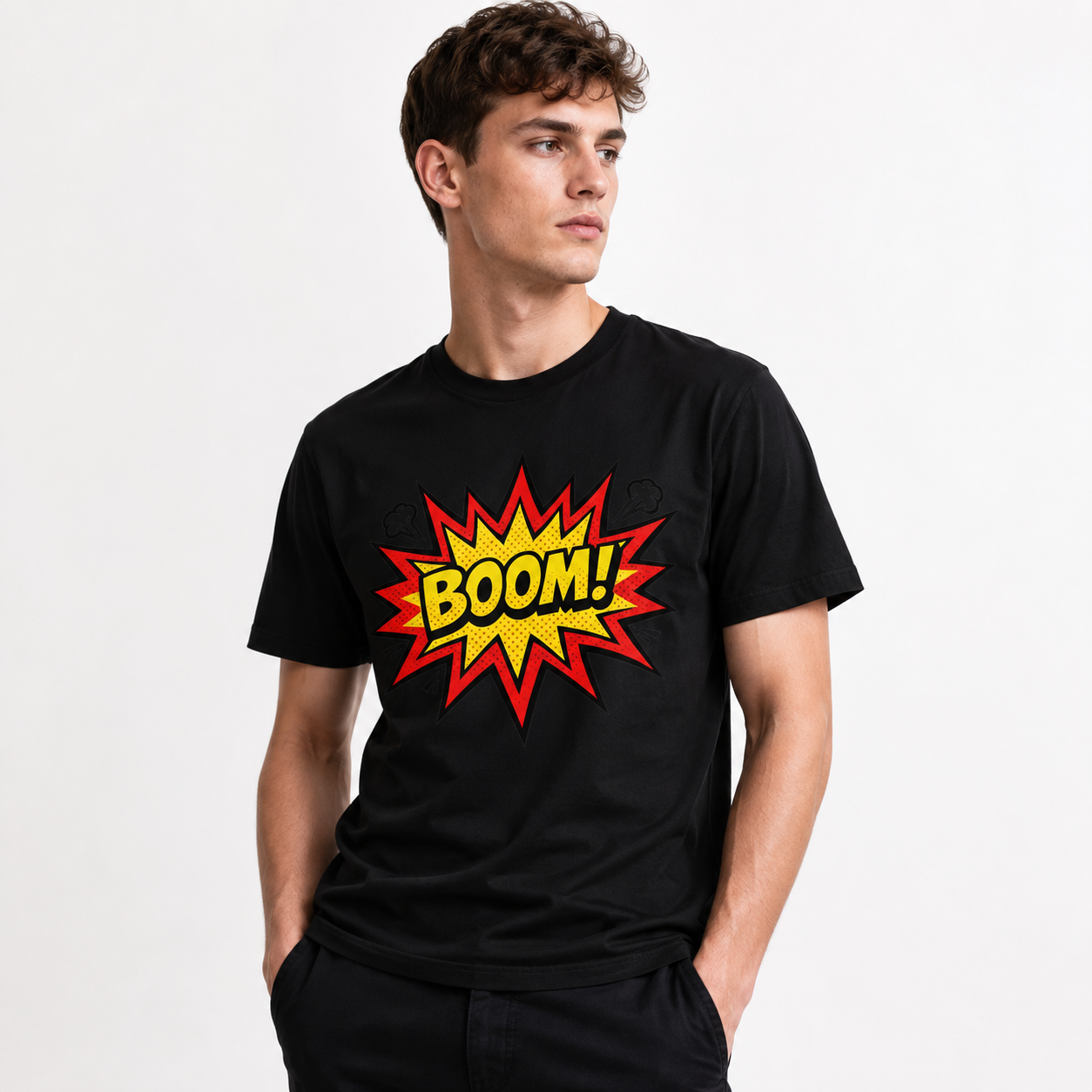 BOOM! Graphic Print Black T-Shirt