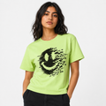 Glitch Smile Graphic Lime Green T-Shirt