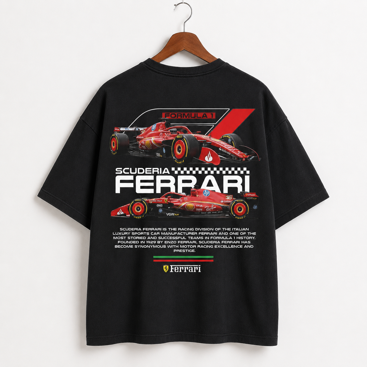 Scuderia Ferrari Formula Racing Oversized Graphic T-Shirt