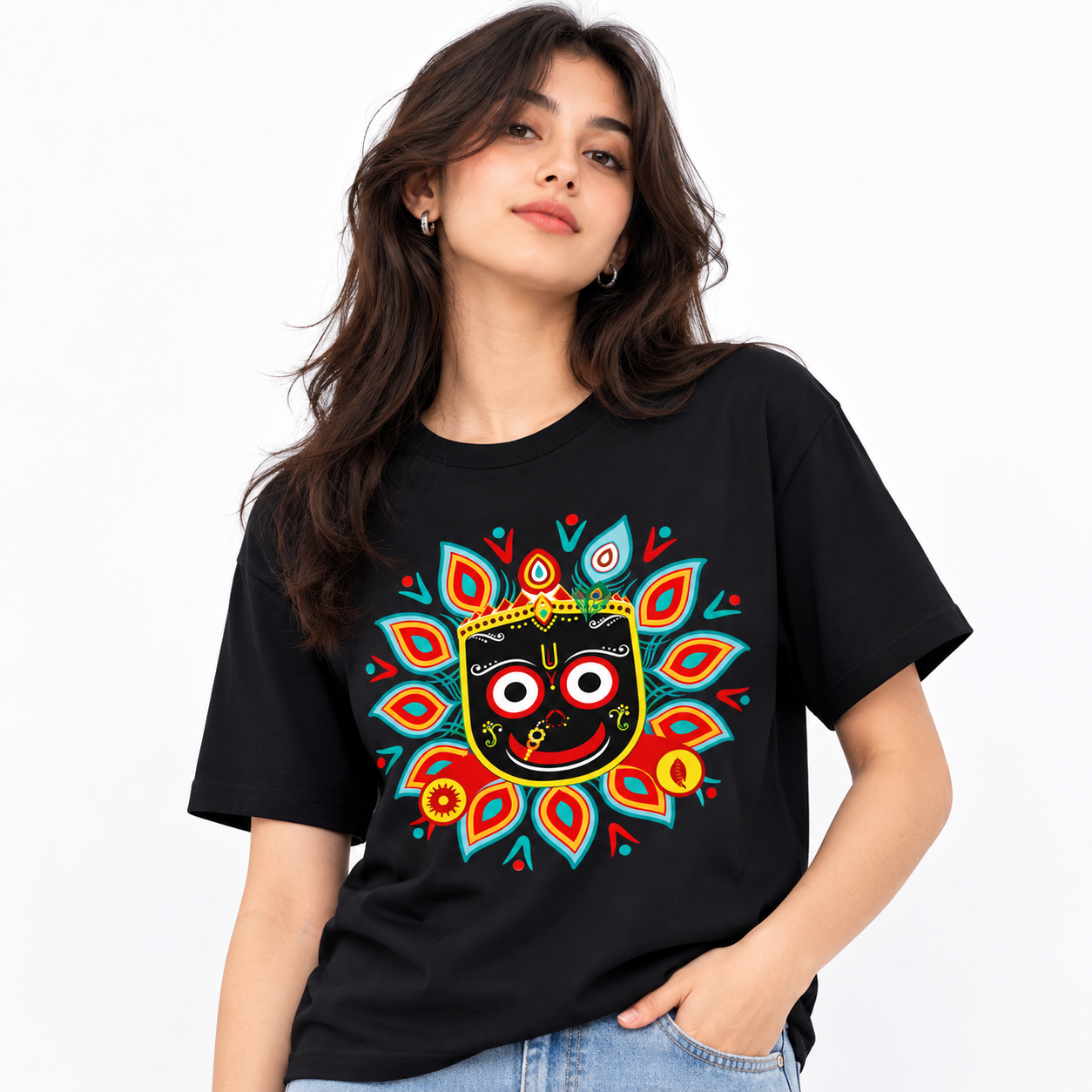 Jagannath Devotional Graphic Black T-Shirt