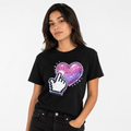 Pixel Heart Graphic Black T-Shirt
