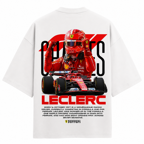 Charles Leclerc Ferrari Graphic Oversized T-Shirt