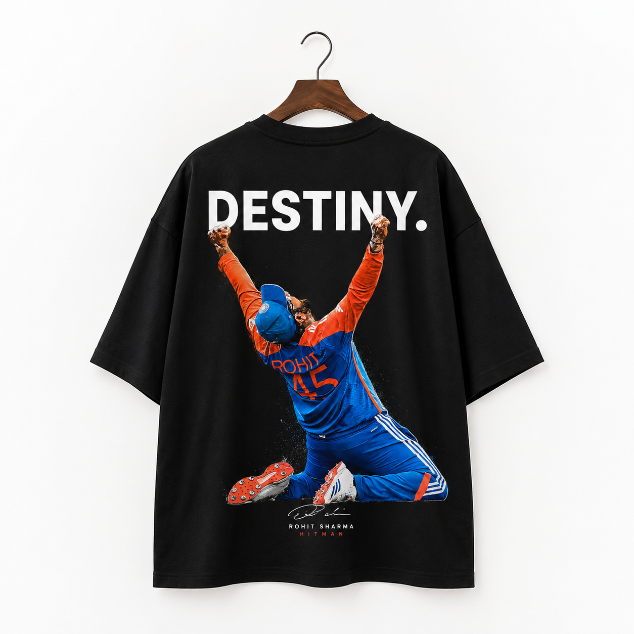 Rohit Sharma "Destiny" Oversized Graphic T-Shirt