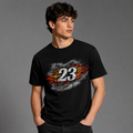 Racing 23 Flame Graphic Black T-Shirt