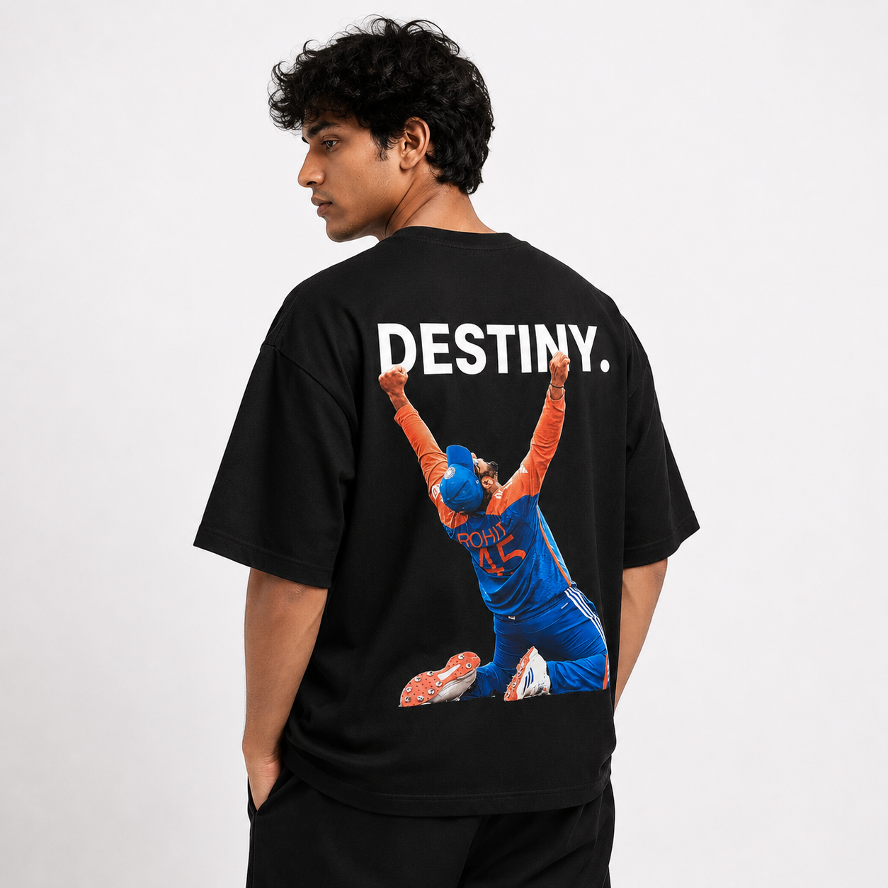 Rohit Sharma "Destiny" Oversized Graphic T-Shirt