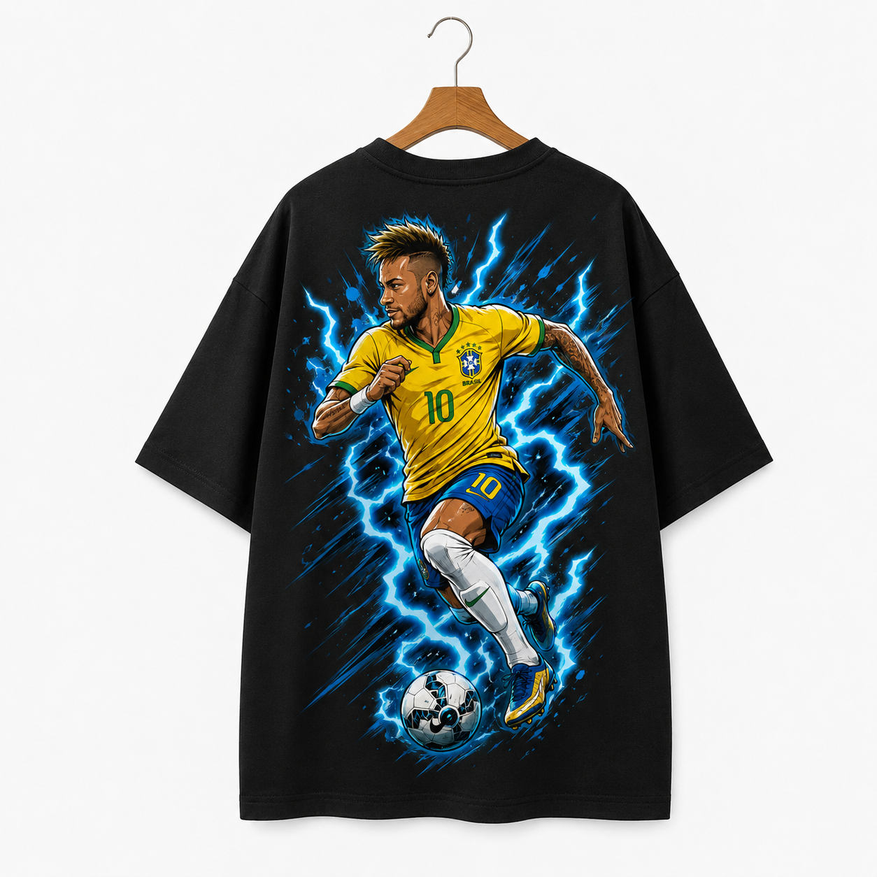 Oversized Black GOAT Football Graphic T-Shirt | Premium Streetwear Tee