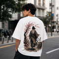 Sakura Ronin Oversized Graphic T-Shirt – White