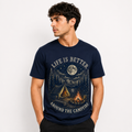 Life Is Better Around the Campfire Graphic T-Shirt – Navy Blue