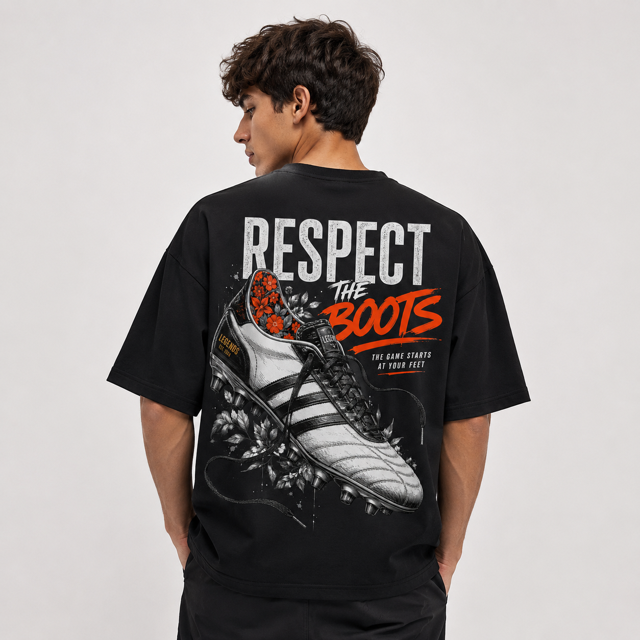 Respect the Boots Graphic Oversized T-Shirt