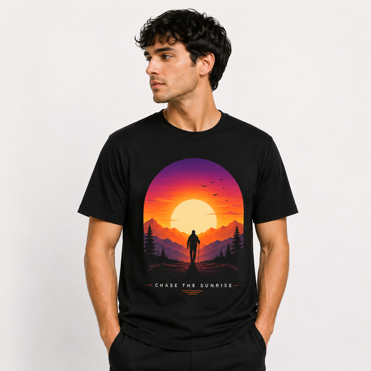 Chase the Sunrise Graphic T-Shirt – Brown
