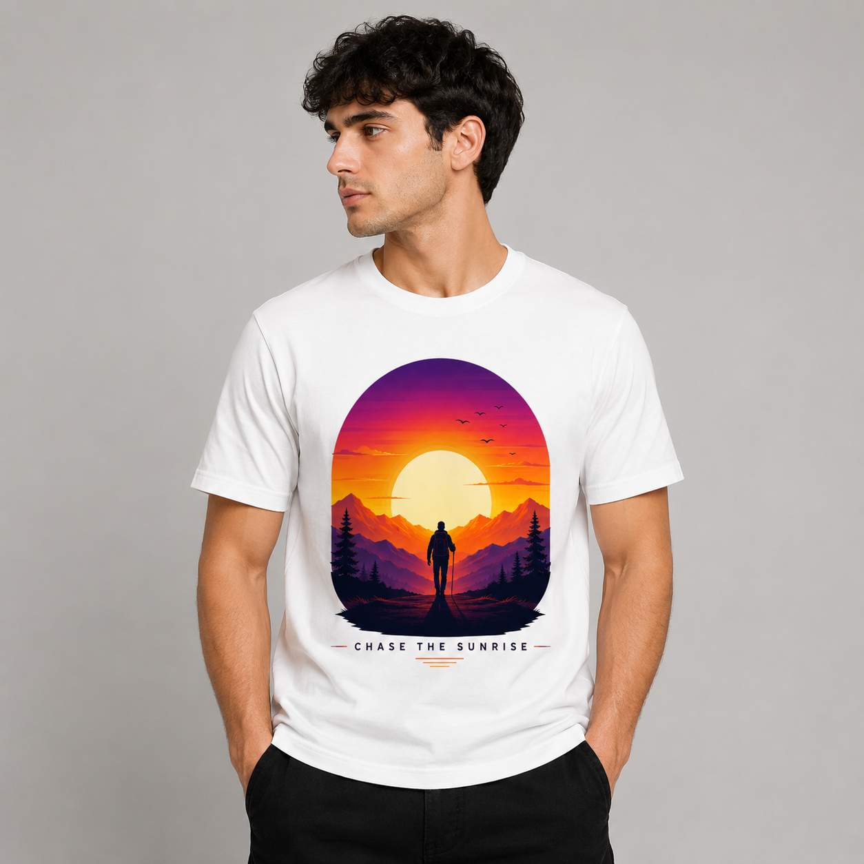 Chase the Sunrise Graphic T-Shirt – Brown