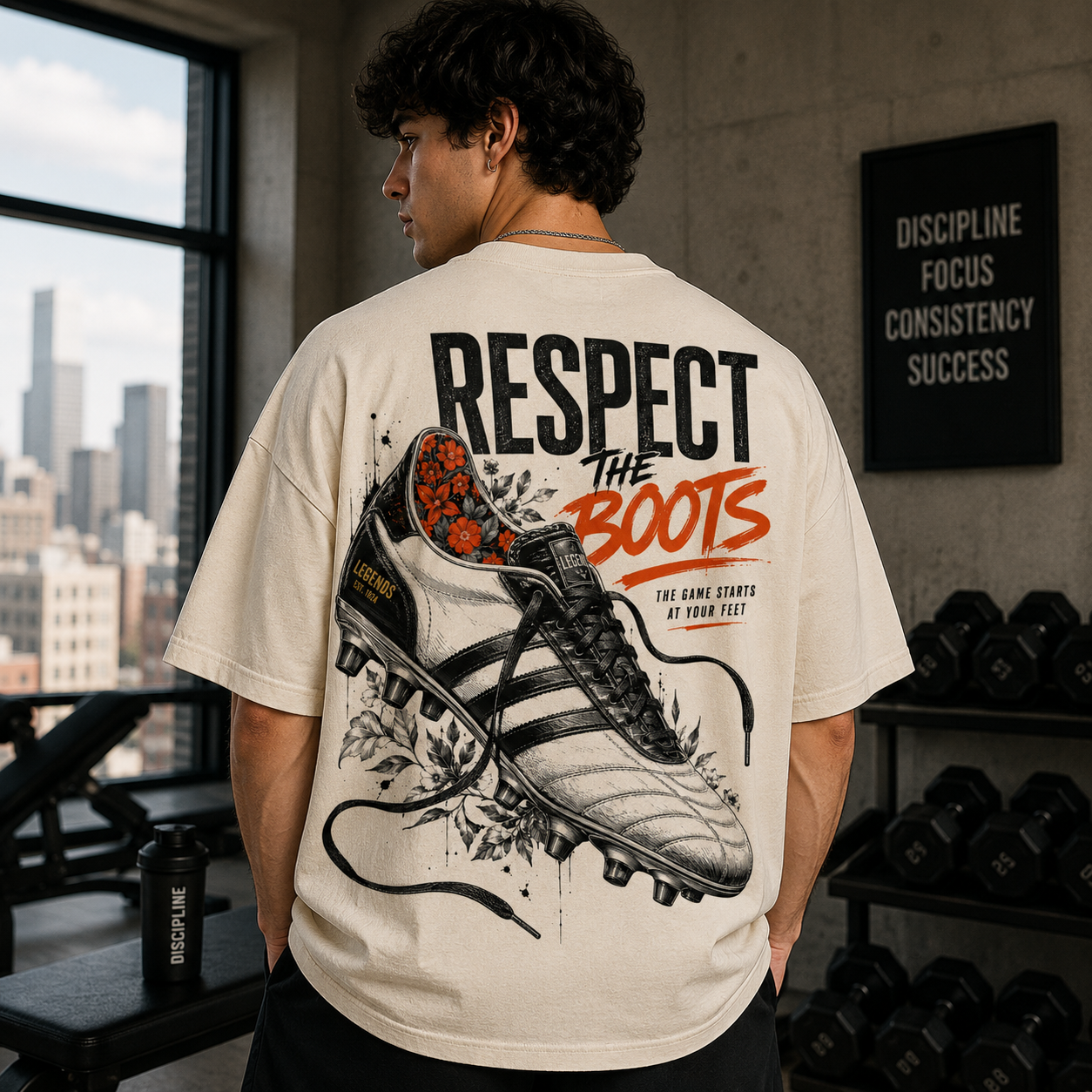 Respect the Boots Graphic Oversized T-Shirt
