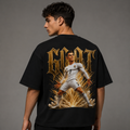 Oversized Black GOAT Football Graphic T-Shirt | Premium Streetwear Tee