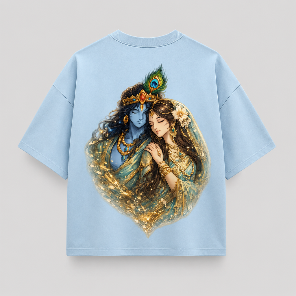 Radha Krishna Divine Love Oversized T-Shirt