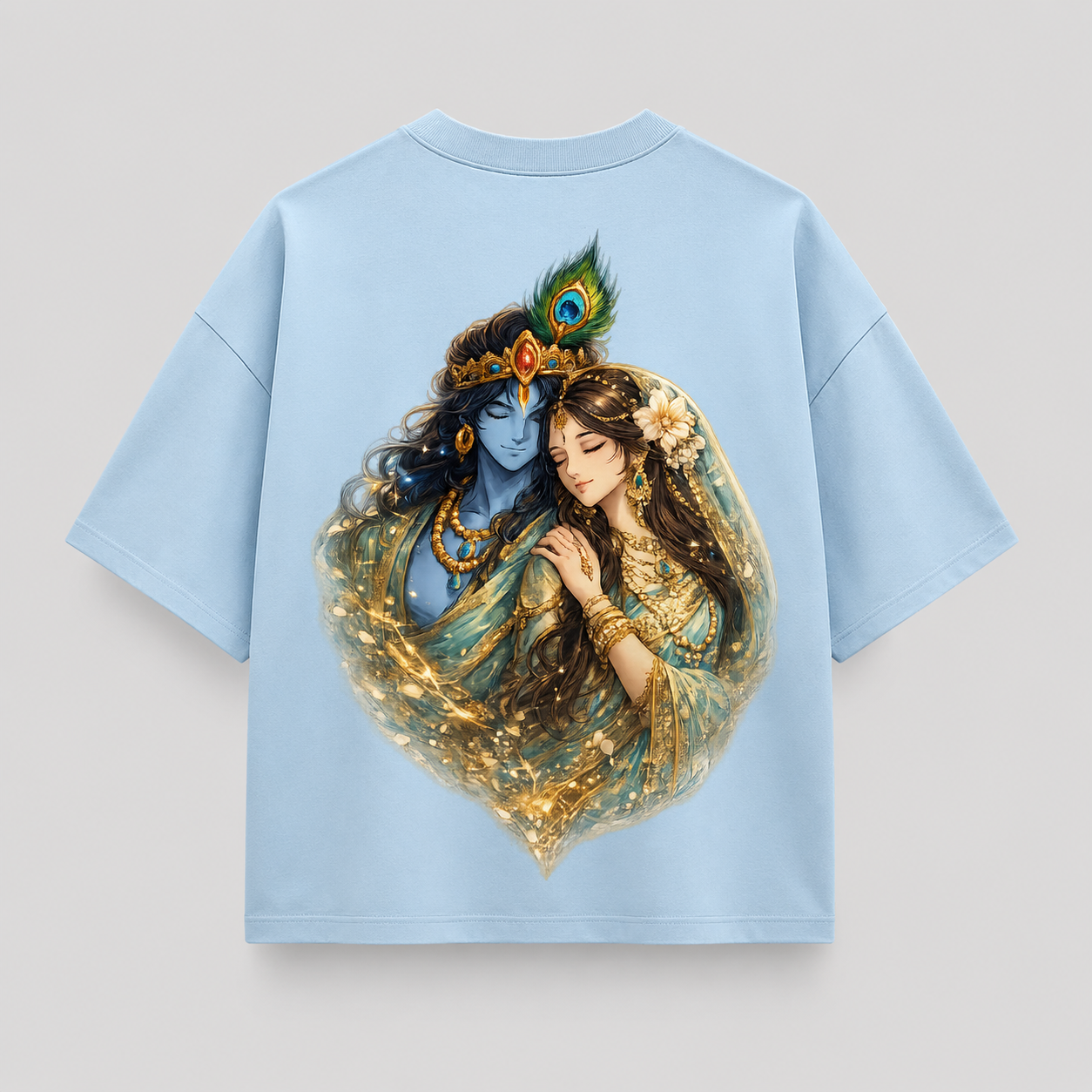 Radha Krishna Divine Love Oversized T-Shirt