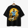 Oversized Black Football Legend Graphic T-Shirt | Premium Streetwear Tee
