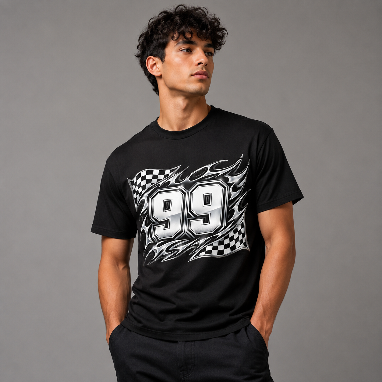 Racing 99 Graphic Black T-Shirt