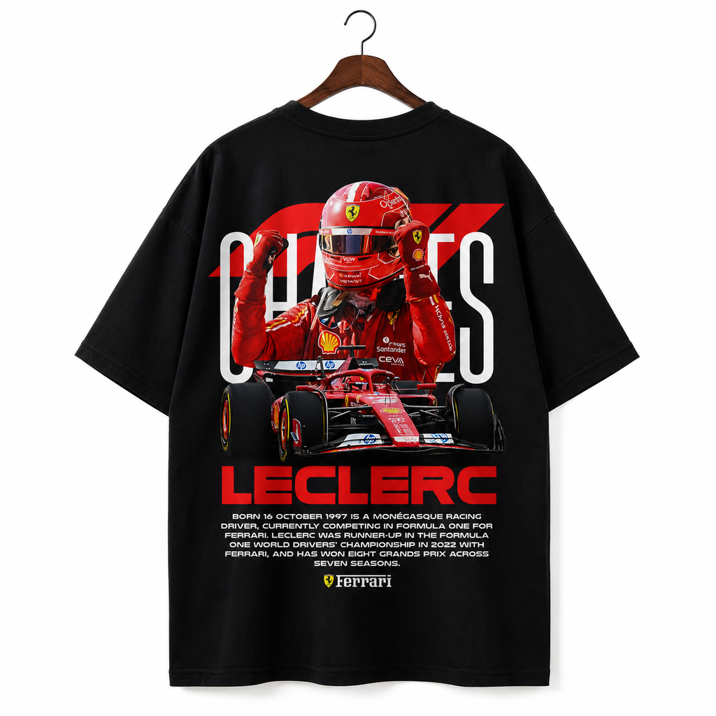 Charles Leclerc Ferrari Graphic Oversized T-Shirt